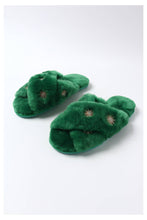 Load image into Gallery viewer, Sheepskin Slippers with Rhinestone