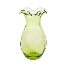 Load image into Gallery viewer, Hibiscus Glass Green Vertical Fluted Small Vase