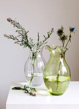 Load image into Gallery viewer, Hibiscus Glass Green Vertical Fluted Small Vase