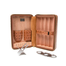 Load image into Gallery viewer, Cain Croco Cigar Travel Case - Brown
