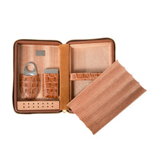 Load image into Gallery viewer, Cain Croco Cigar Travel Case - Brown