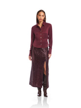 Load image into Gallery viewer, Tawnie Side Pleat Shirt - Wine