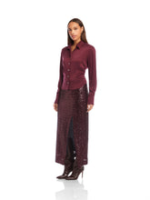 Load image into Gallery viewer, Tawnie Side Pleat Shirt - Wine