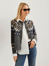 Load image into Gallery viewer, Alina Mixed Media Jacquard Cardigan