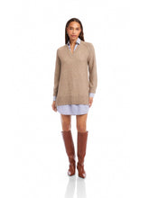 Load image into Gallery viewer, Carrie Mixed Media Dress - Tan