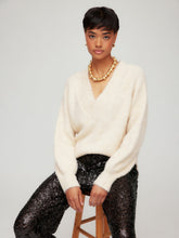 Load image into Gallery viewer, Heather V-Neck Sweater - Ecru