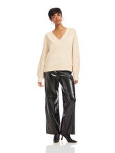 Load image into Gallery viewer, Heather V-Neck Sweater - Ecru
