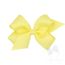 Load image into Gallery viewer, Medium Grosgrain Hair Bow with Scalloped Edge- 6 Colors Available