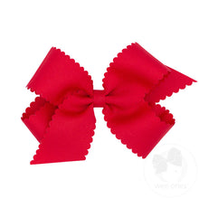 Load image into Gallery viewer, Medium Grosgrain Hair Bow with Scalloped Edge- 8 Colors Available