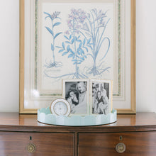 Load image into Gallery viewer, White Enamel & Gold Alarm