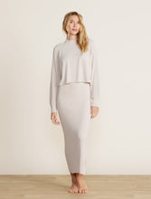 Load image into Gallery viewer, CozyChic Ultra Lite Cropped Mock Neck - Bisque & Blue Cove