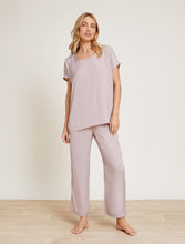Load image into Gallery viewer, Washed Satin Tee & Cropped Pant Set - Feather