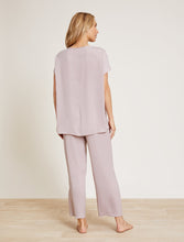 Load image into Gallery viewer, Washed Satin Tee & Cropped Pant Set - Feather