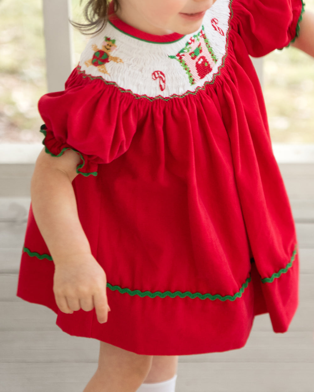 white christmas dresses Christmas Tree White Smocked Dress – Lillie & Lilah