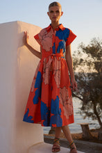 Load image into Gallery viewer, Belted Shirt Dress - Bora Bora Red