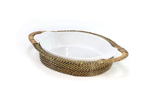 Load image into Gallery viewer, Oval Casserole Basket with Calaisio Stoneware Roaster, 2QT