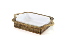 Load image into Gallery viewer, Rectangular Casserole Basket with Calaisio Stoneware Roaster, 2QT