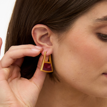 Load image into Gallery viewer, Scarlet Double Sided Triangle Hoop
