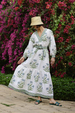 Load image into Gallery viewer, Capri Maxi Dress Blue Flower