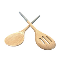 Load image into Gallery viewer, Refined Bamboo Salad Server Set