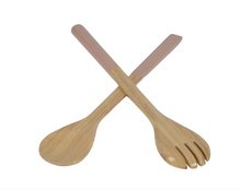 Load image into Gallery viewer, Large Bamboo Salad Servers- 5 Colors Available