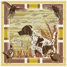 Load image into Gallery viewer, Clay Pheasant Watch - Double-Sided Silk Scarf 35" x 35"