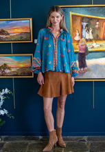 Load image into Gallery viewer, Kit Top in Teal Scroll