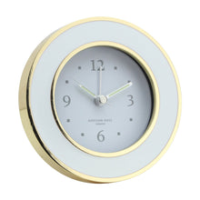 Load image into Gallery viewer, White Enamel &amp; Gold Alarm
