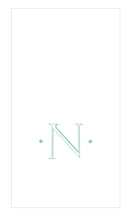 Load image into Gallery viewer, Caspari Antique Initial Robin's Egg Paper Linen Boxed Guest Towel