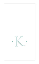 Load image into Gallery viewer, Caspari Antique Initial Robin's Egg Paper Linen Boxed Guest Towel
