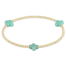 Load image into Gallery viewer, Signature Cross Gold Pattern 3mm Bead Bracelet - More Colors Available