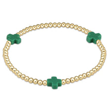 Load image into Gallery viewer, Signature Cross Gold Pattern 3mm Bead Bracelet - More Colors Available
