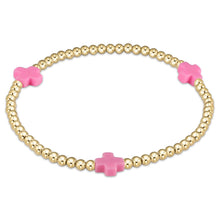 Load image into Gallery viewer, Signature Cross Gold Pattern 3mm Bead Bracelet - More Colors Available