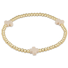 Load image into Gallery viewer, Signature Cross Gold Pattern 3mm Bead Bracelet - More Colors Available