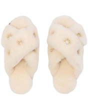Load image into Gallery viewer, Sheepskin Slippers with Rhinestone