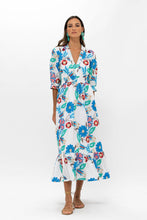 Load image into Gallery viewer, V-Neck Smocked Waist Midi - Monet Multi