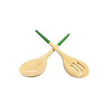 Load image into Gallery viewer, Refined Bamboo Salad Server Set