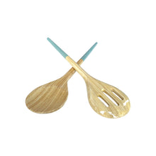 Load image into Gallery viewer, Refined Bamboo Salad Server Set