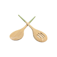 Load image into Gallery viewer, Refined Bamboo Salad Server Set