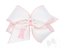 Load image into Gallery viewer, King Grosgrain Bows with Moonstitch Edge and Puff Tail Bunny Embroidery - 2 Colors Available