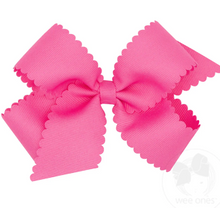 Load image into Gallery viewer, Medium Grosgrain Hair Bow with Scalloped Edge- More Colors