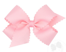 Load image into Gallery viewer, Medium Grosgrain Hair Bow with Scalloped Edge- More Colors