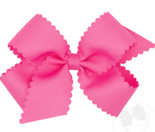 Load image into Gallery viewer, King Grosgrain Hair Bow Scalloped Edge - 5 Colors Available