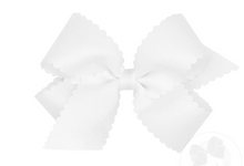 Load image into Gallery viewer, Medium Grosgrain Hair Bow with Scalloped Edge- More Colors