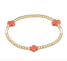 Load image into Gallery viewer, Signature Cross Gold Pattern 3mm Bead Bracelet - More Colors Available