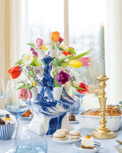 Load image into Gallery viewer, Tulip Vase Blue & White - 3-tier