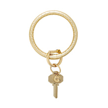 Load image into Gallery viewer, Leather Big O® Key Ring - Solid Gold Rush Croc-Embossed
