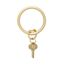 Load image into Gallery viewer, Leather Big O® Key Ring - Solid Gold Rush Croc-Embossed