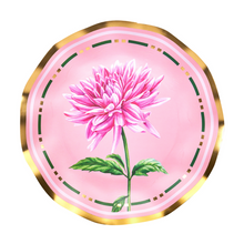 Load image into Gallery viewer, Dahlia Garden Salad Plate 8pkg, 8" Gold Foil