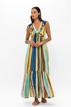 Load image into Gallery viewer, Ruffle V-Neck Maxi- Zanzibar Multi